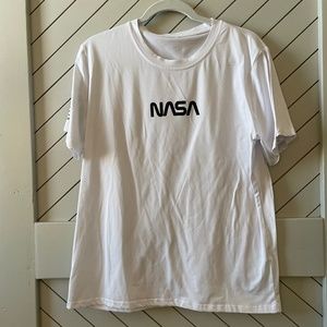 White and Black "NASA" Short Sleeve Tee